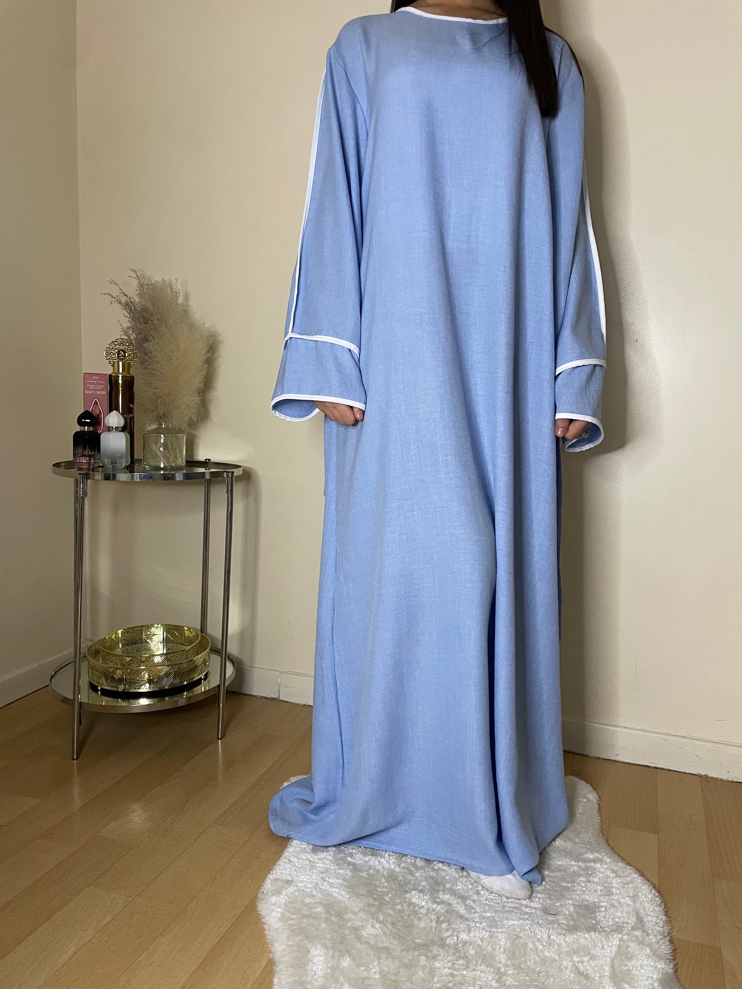 Abaya Samia bleu ciel