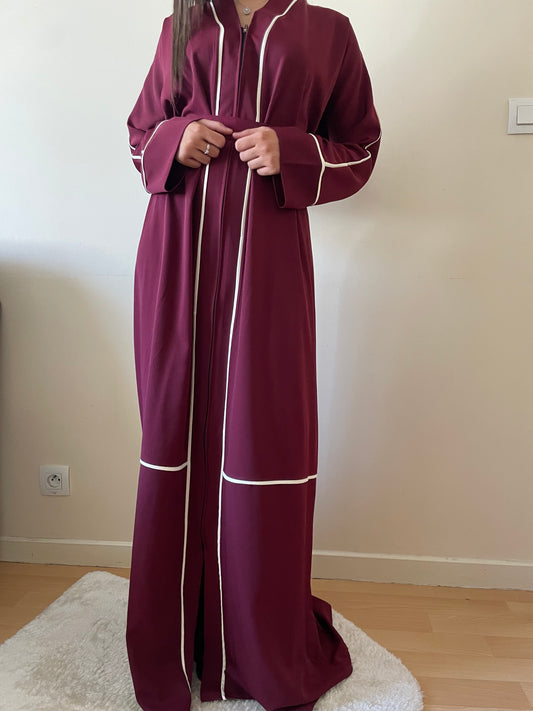 Abaya Dounia rouge bordeaux