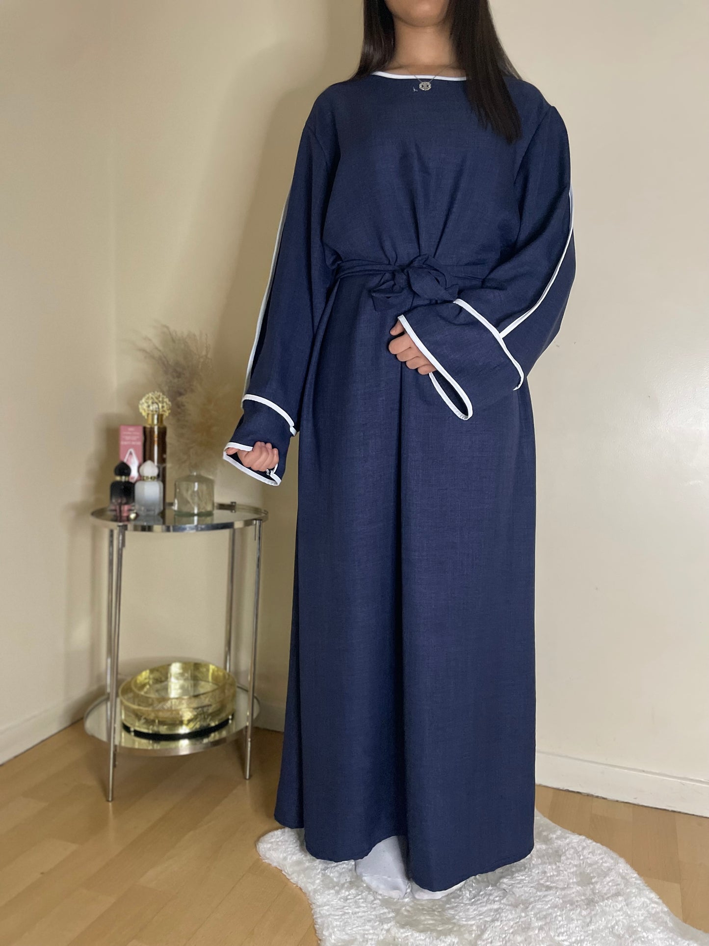 Abaya samia bleu foncé