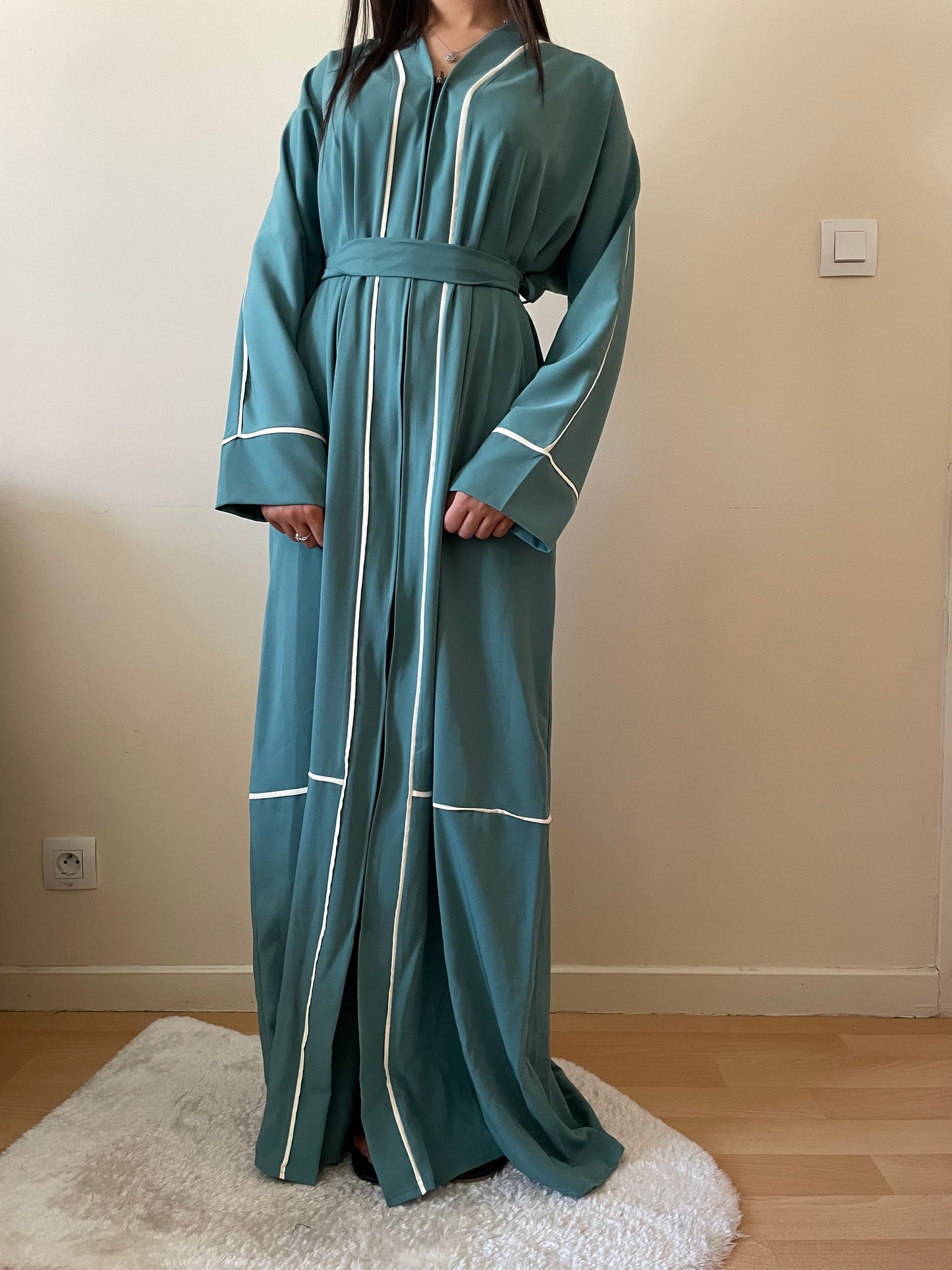 Abaya Dounia vert pastels