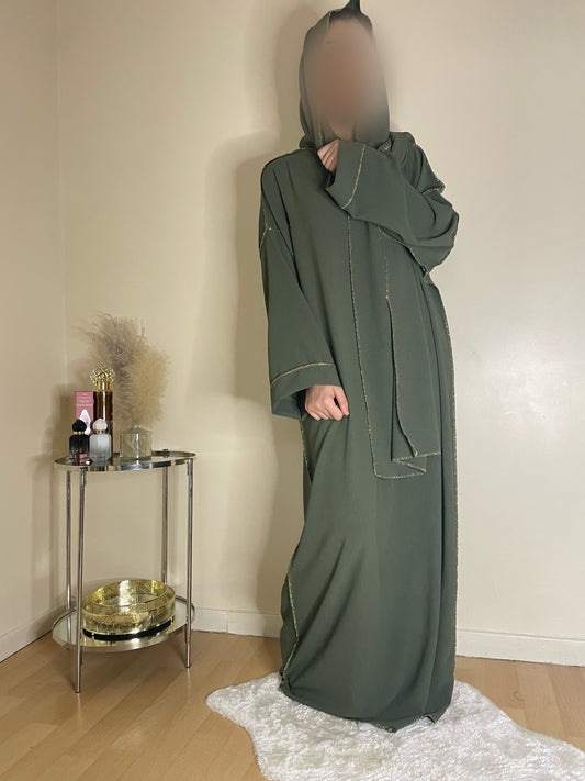 Abaya Samira vert kaki