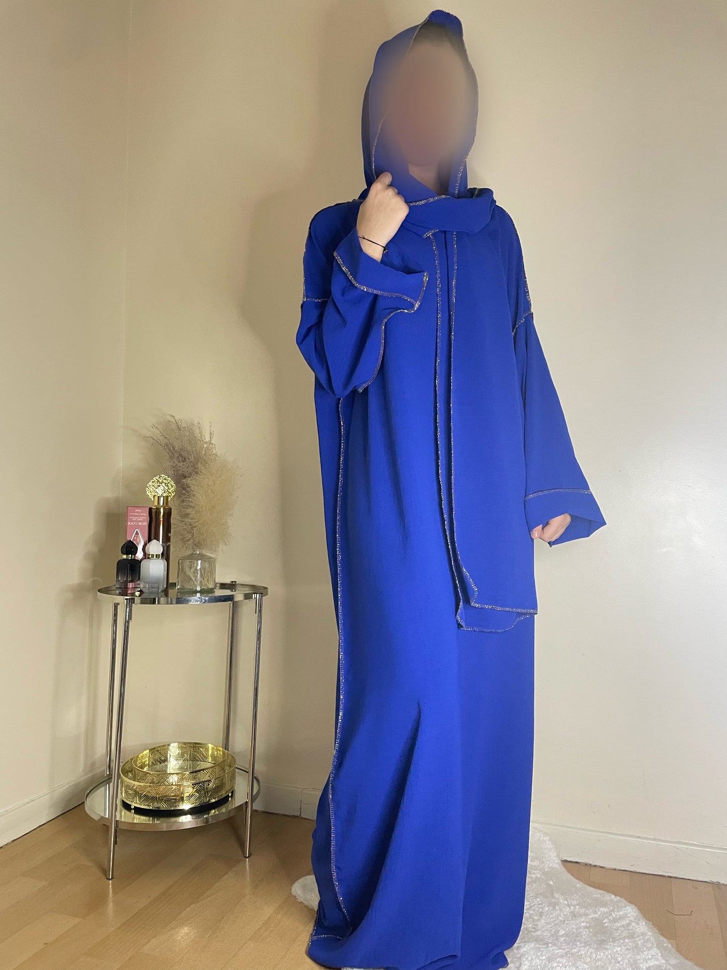 Abaya Samira bleu roi