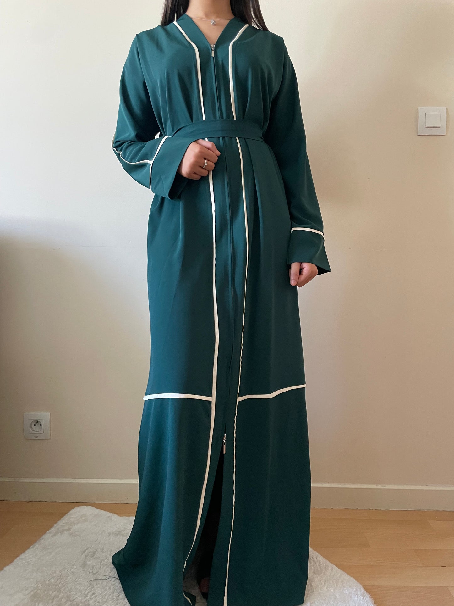 Abaya Dounia vert forêt