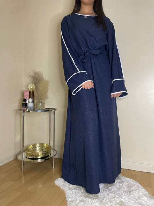 Abaya samia bleu foncé