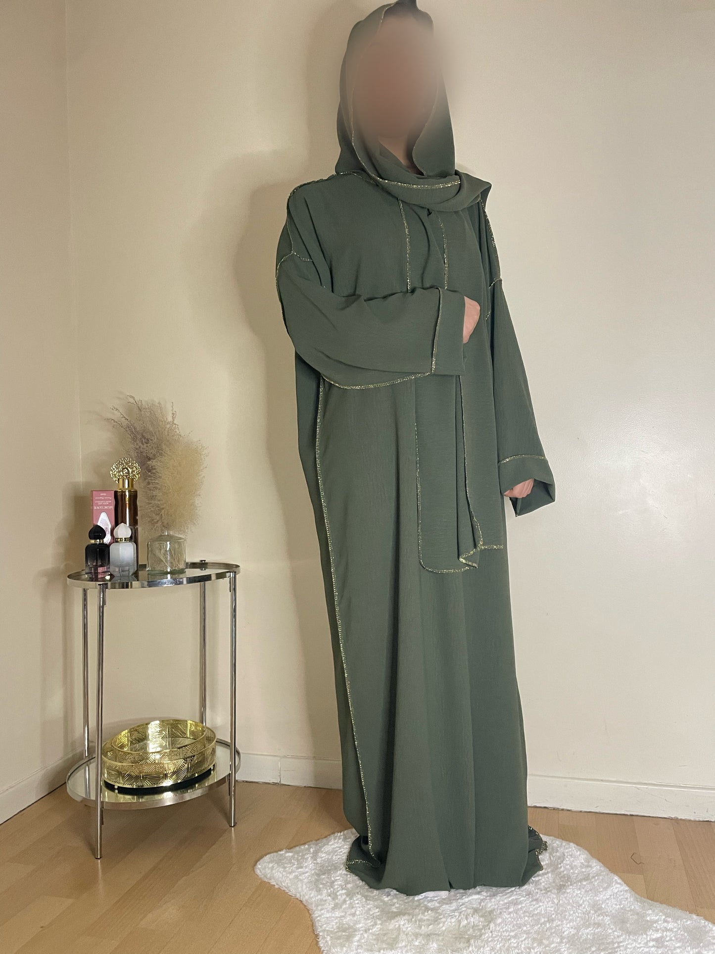 Abaya Samira vert kaki