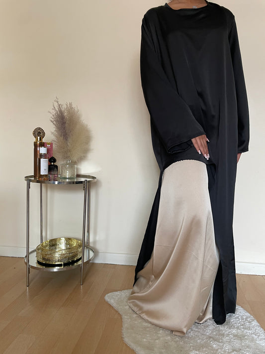 Abaya Esma satin noir