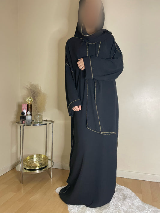 Abaya Samira noir