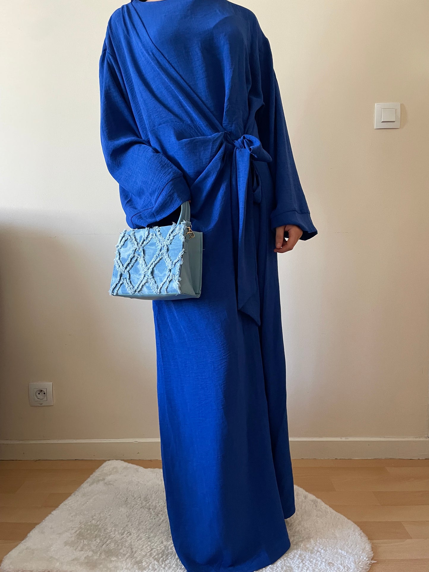 Abaya Hana bleu azur