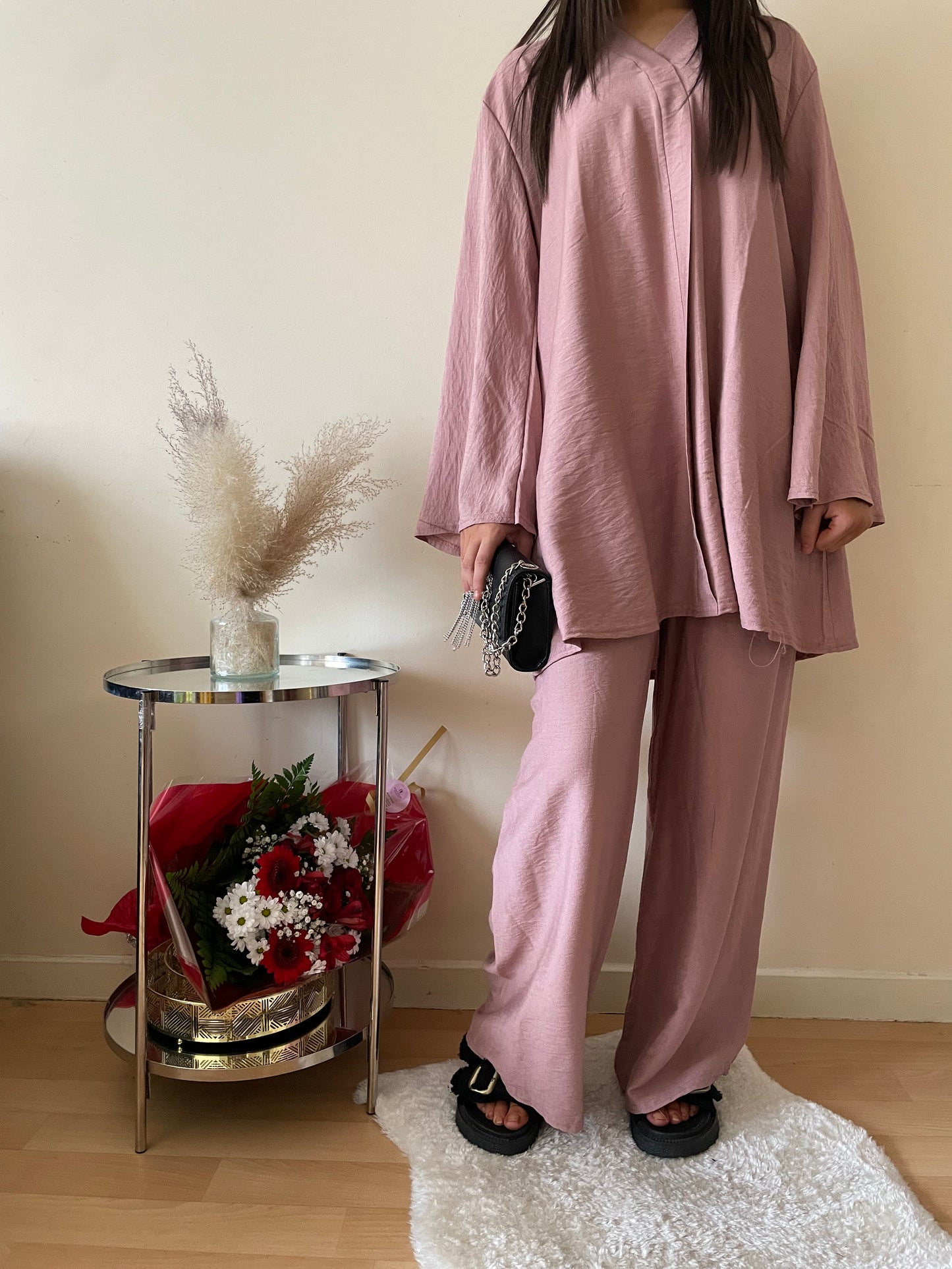 Ensemble Aymane rose pastels