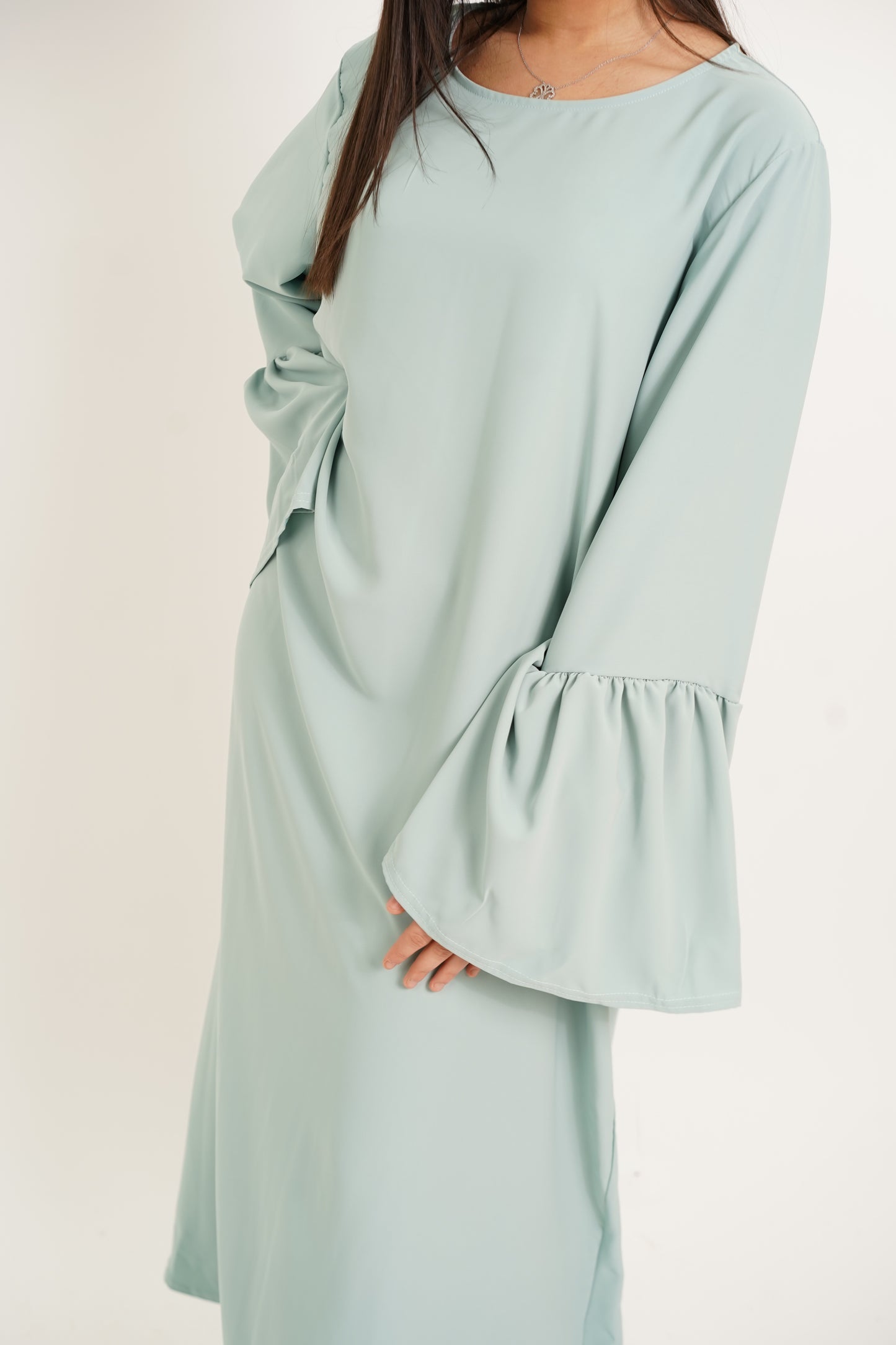 Abaya Hafsa bleu ciel