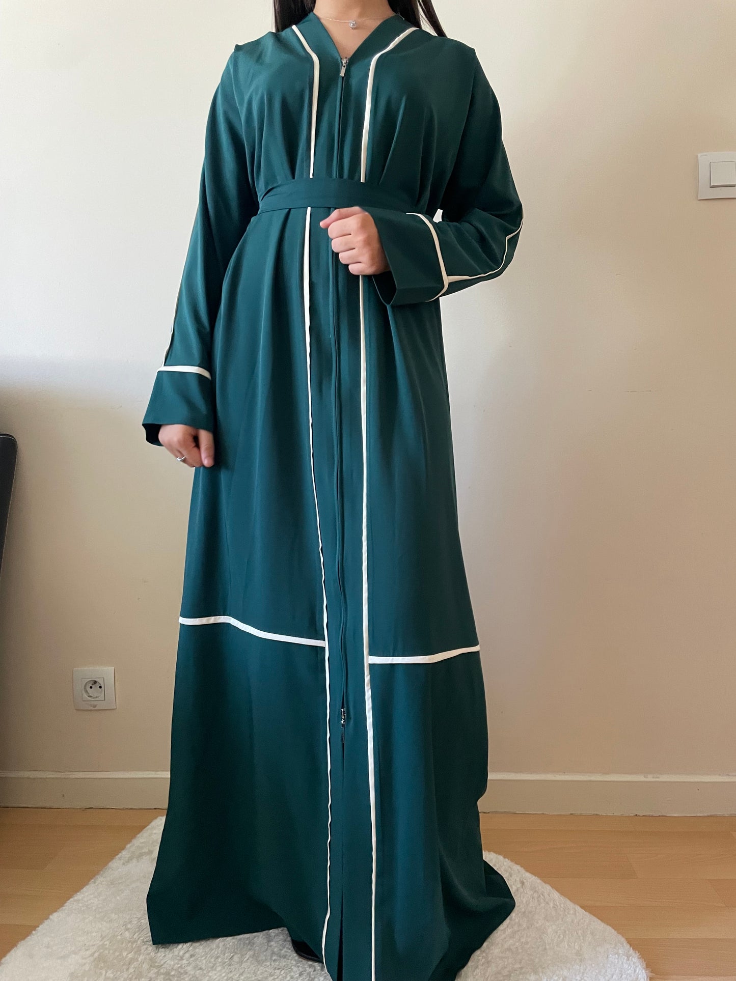 Abaya Dounia vert forêt