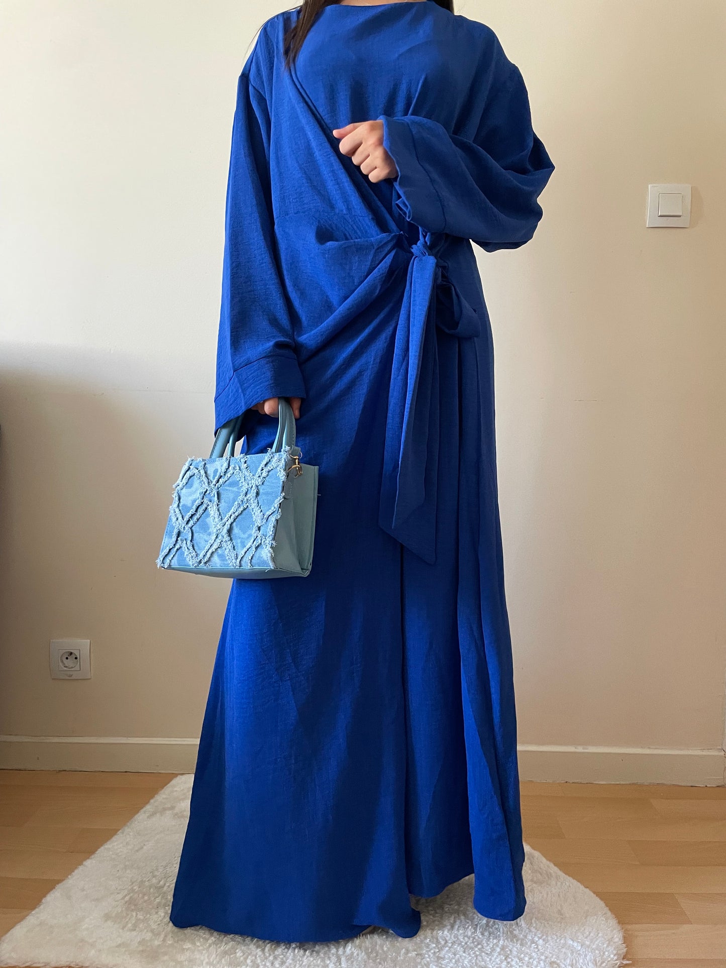 Abaya Hana bleu azur