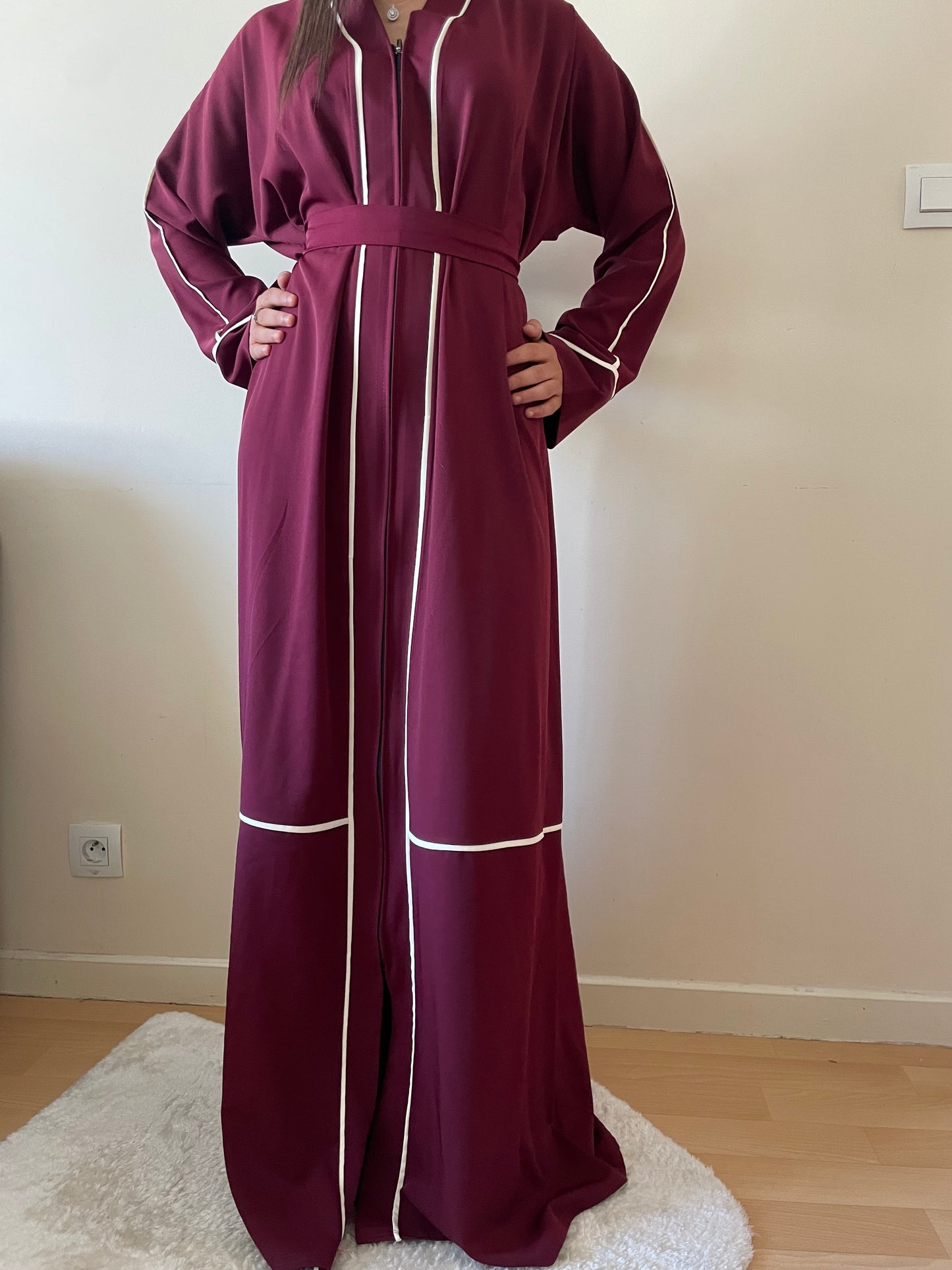 Abaya Dounia rouge bordeaux