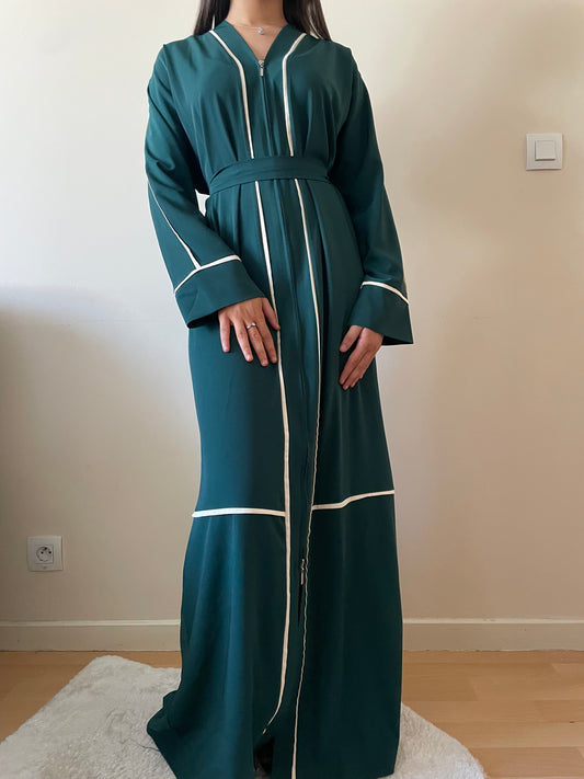 Abaya Dounia vert forêt