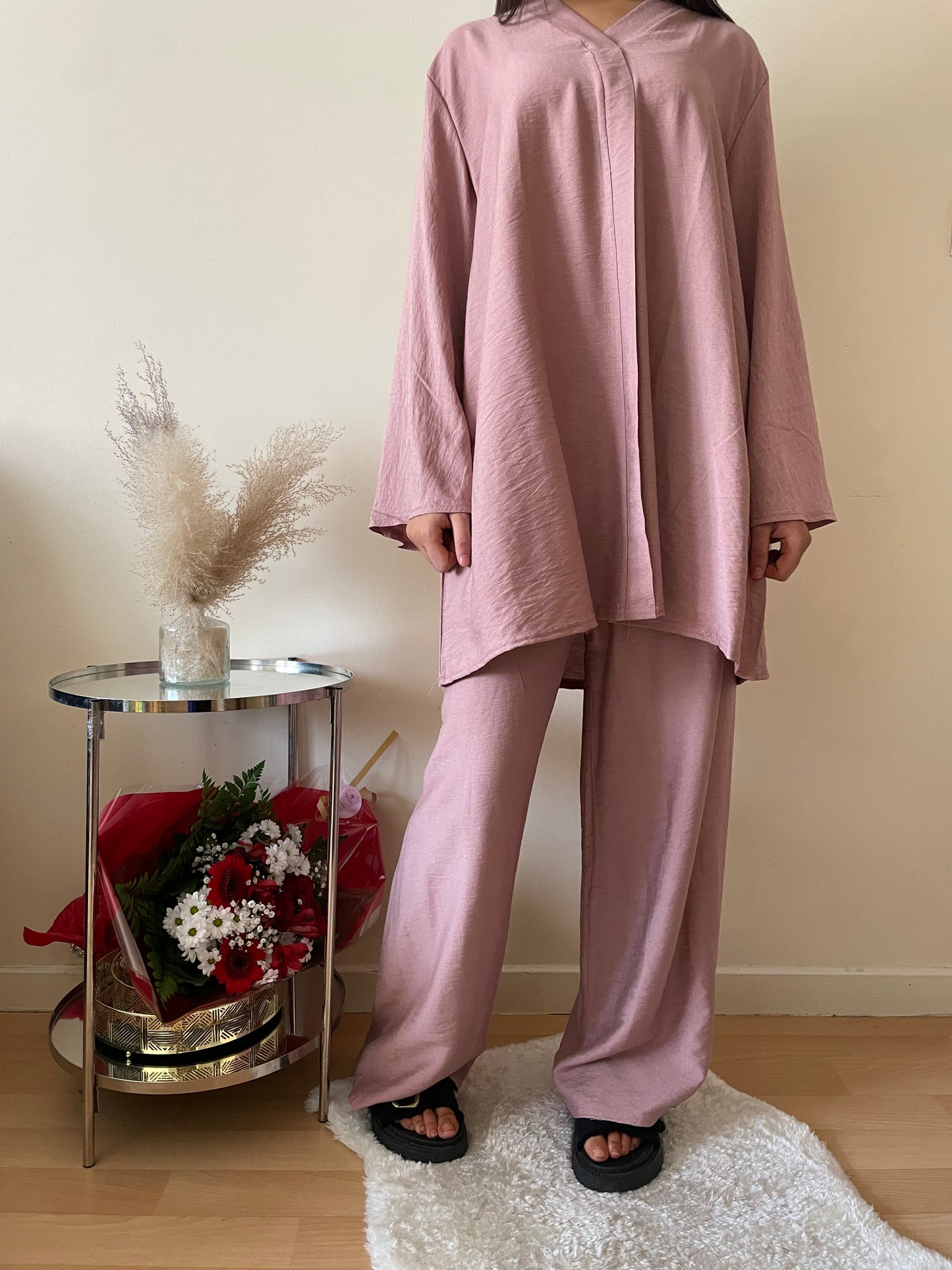 Ensemble Aymane rose pastels