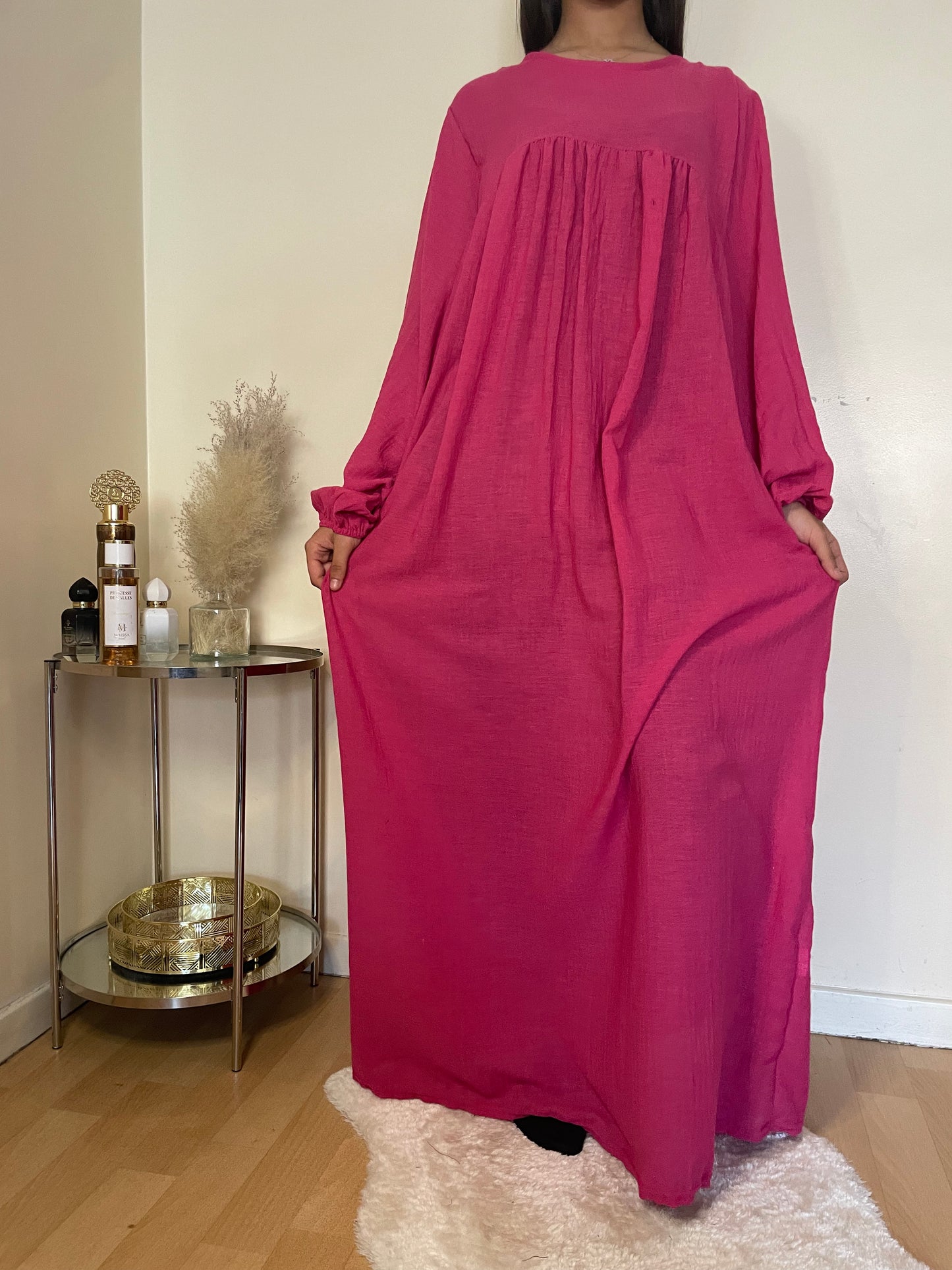 Abaya Sakina rose fuchsia