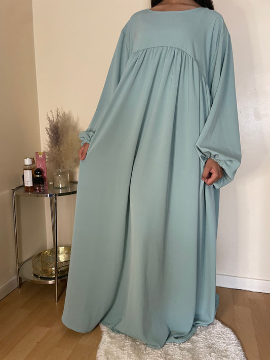 Abaya cheïma vert turquoise