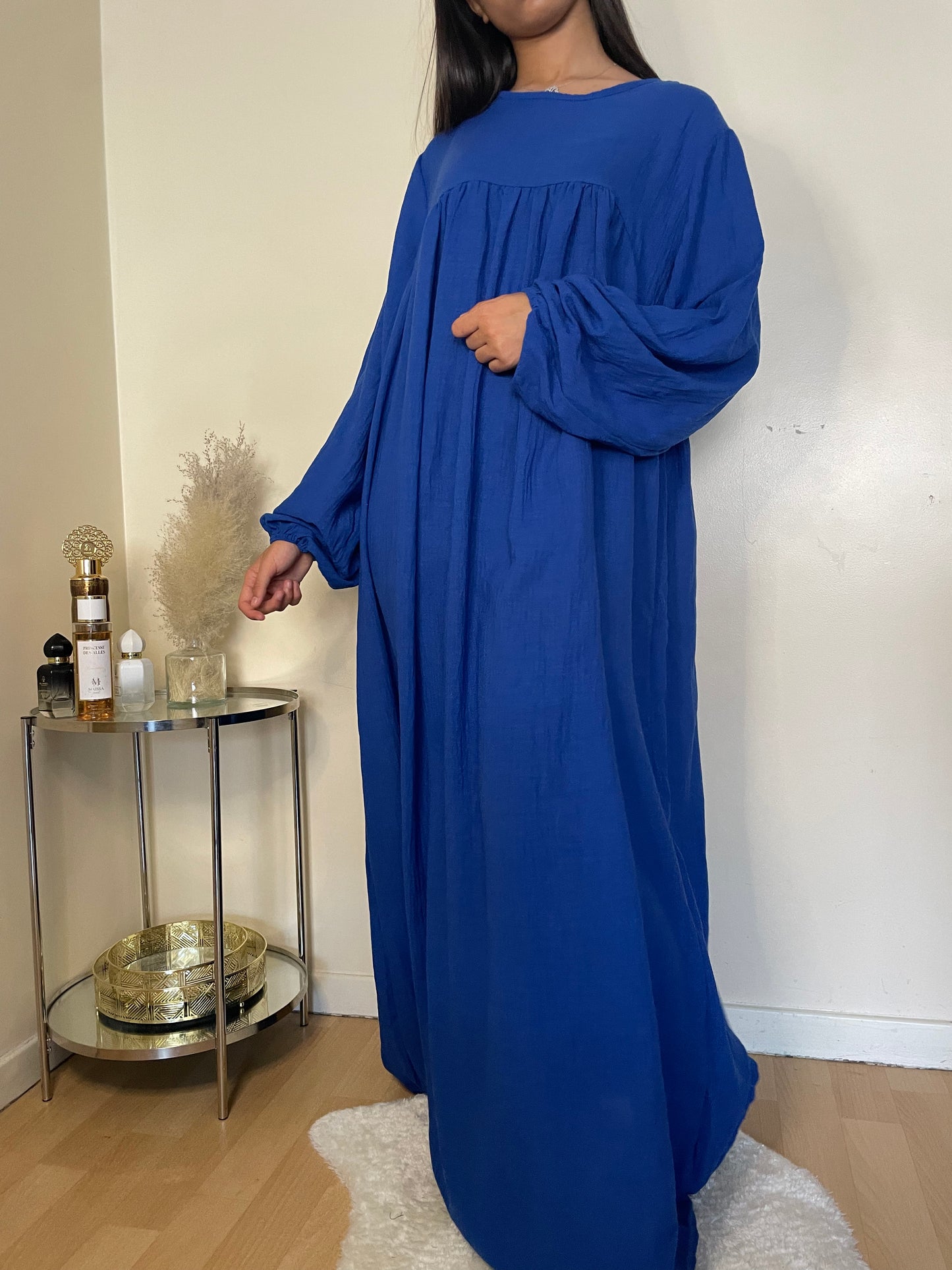 Abaya Sakina bleu foncé