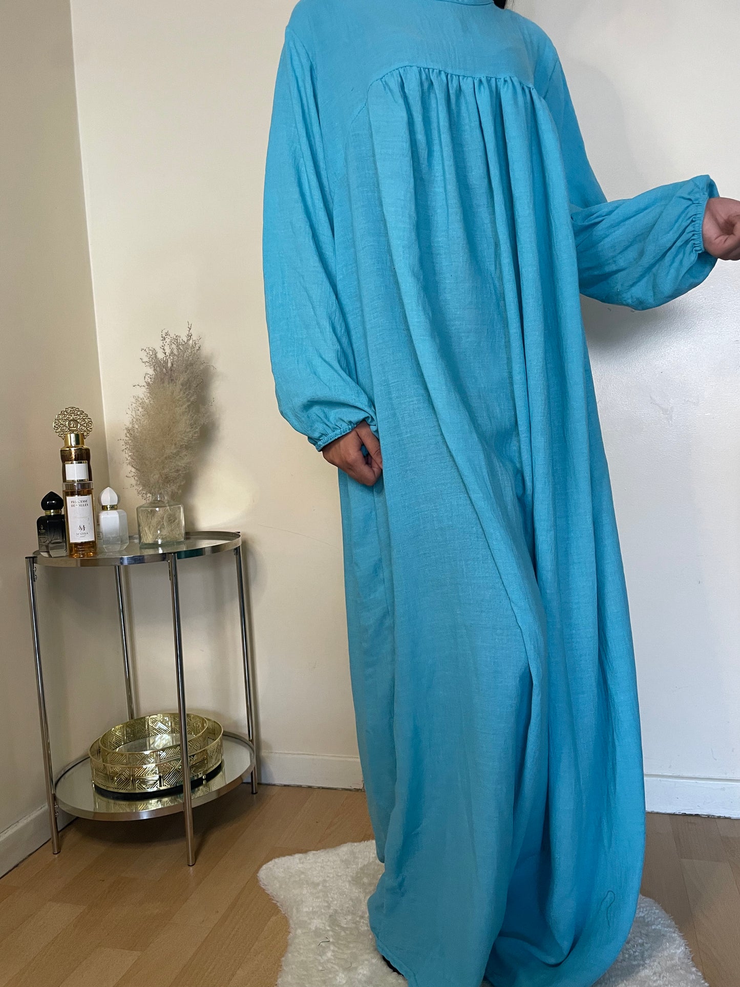 Abaya Sakina bleu ciel