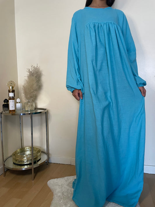 Abaya Sakina bleu ciel