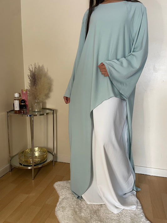 Abaya Esma bleu pastels