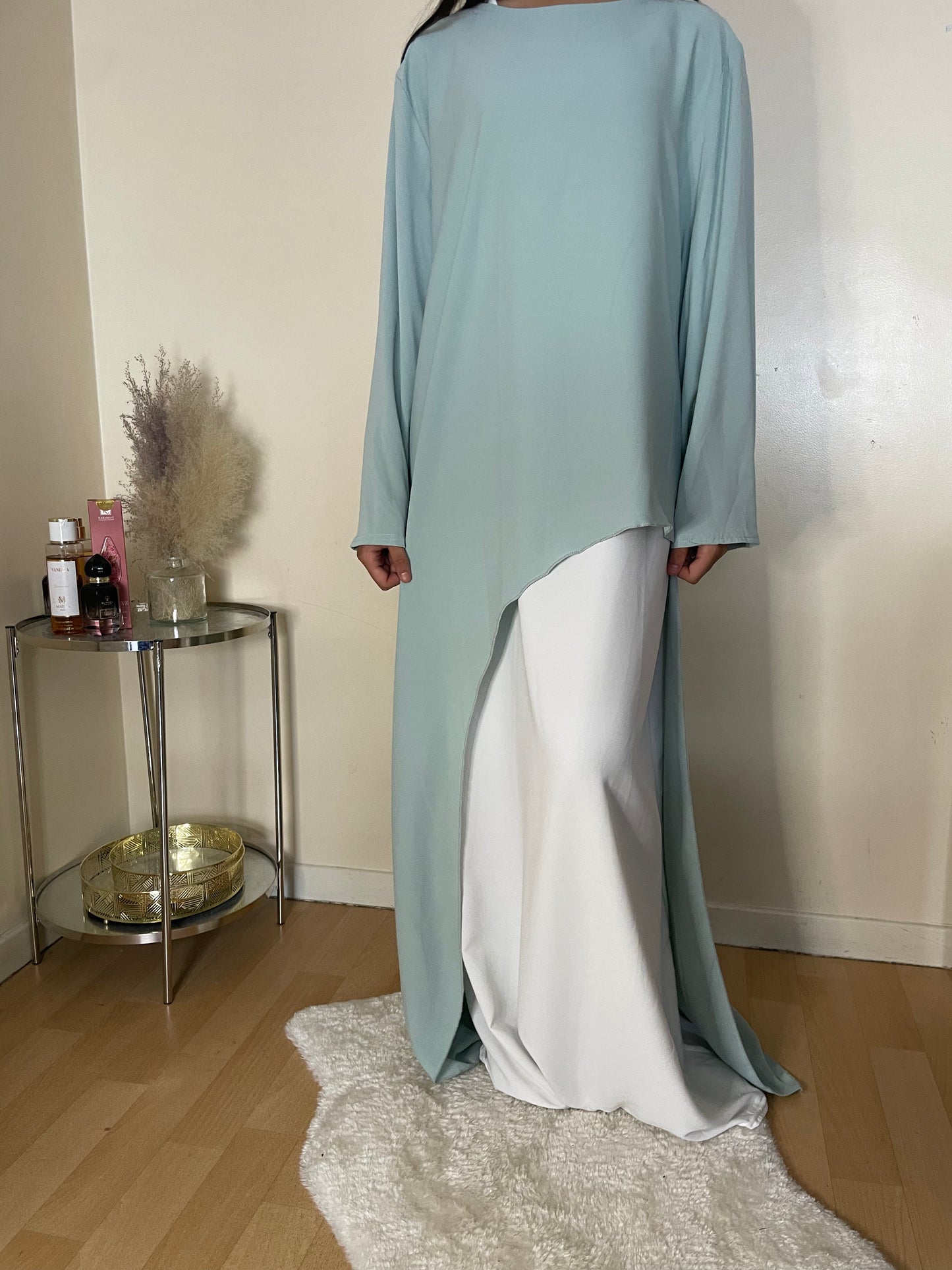 Abaya Esma bleu pastels