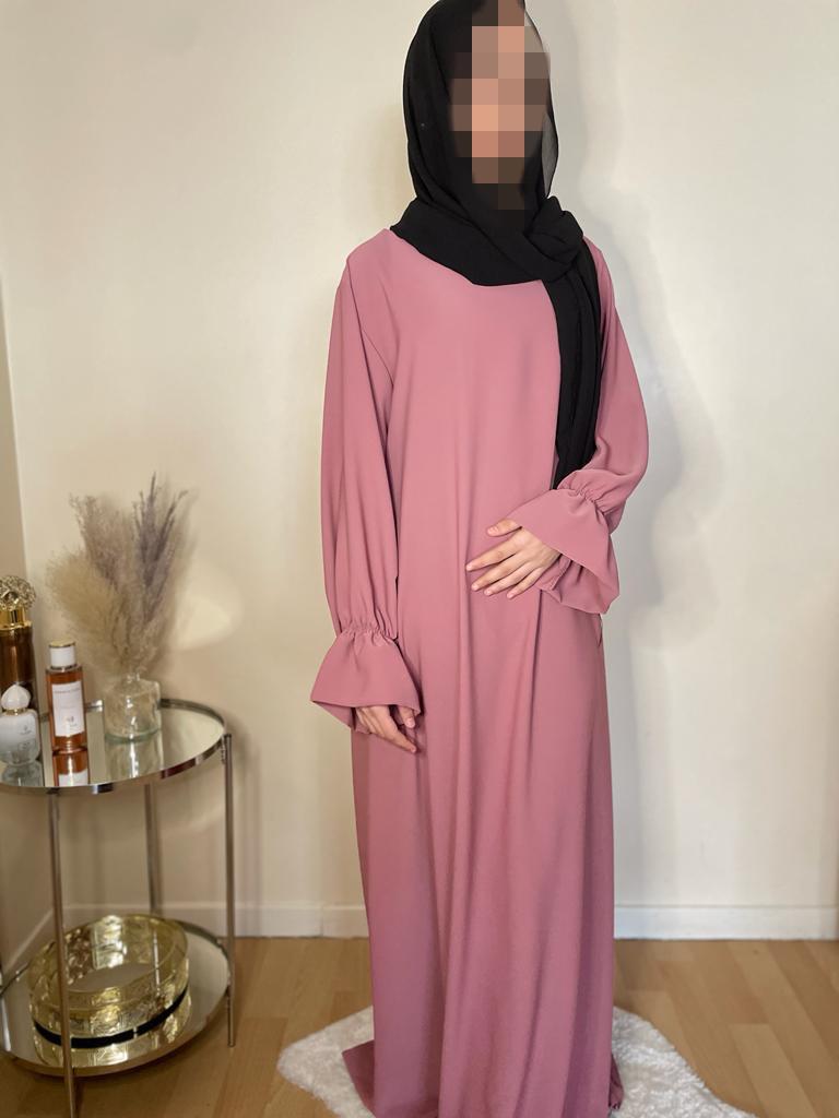 Abaya Noor rose soft Berry