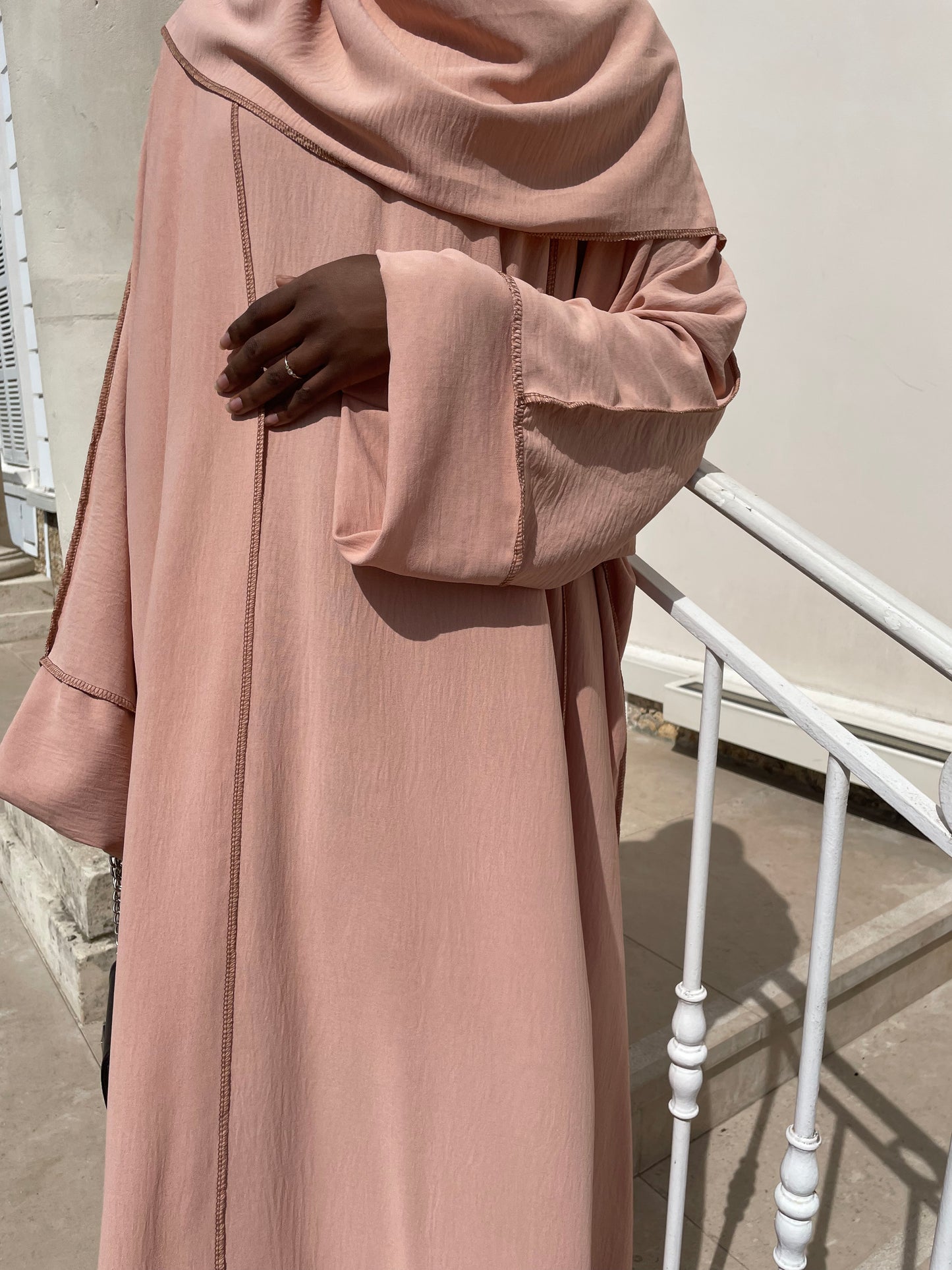 Abaya Maïssa 3 pièce rose pastels