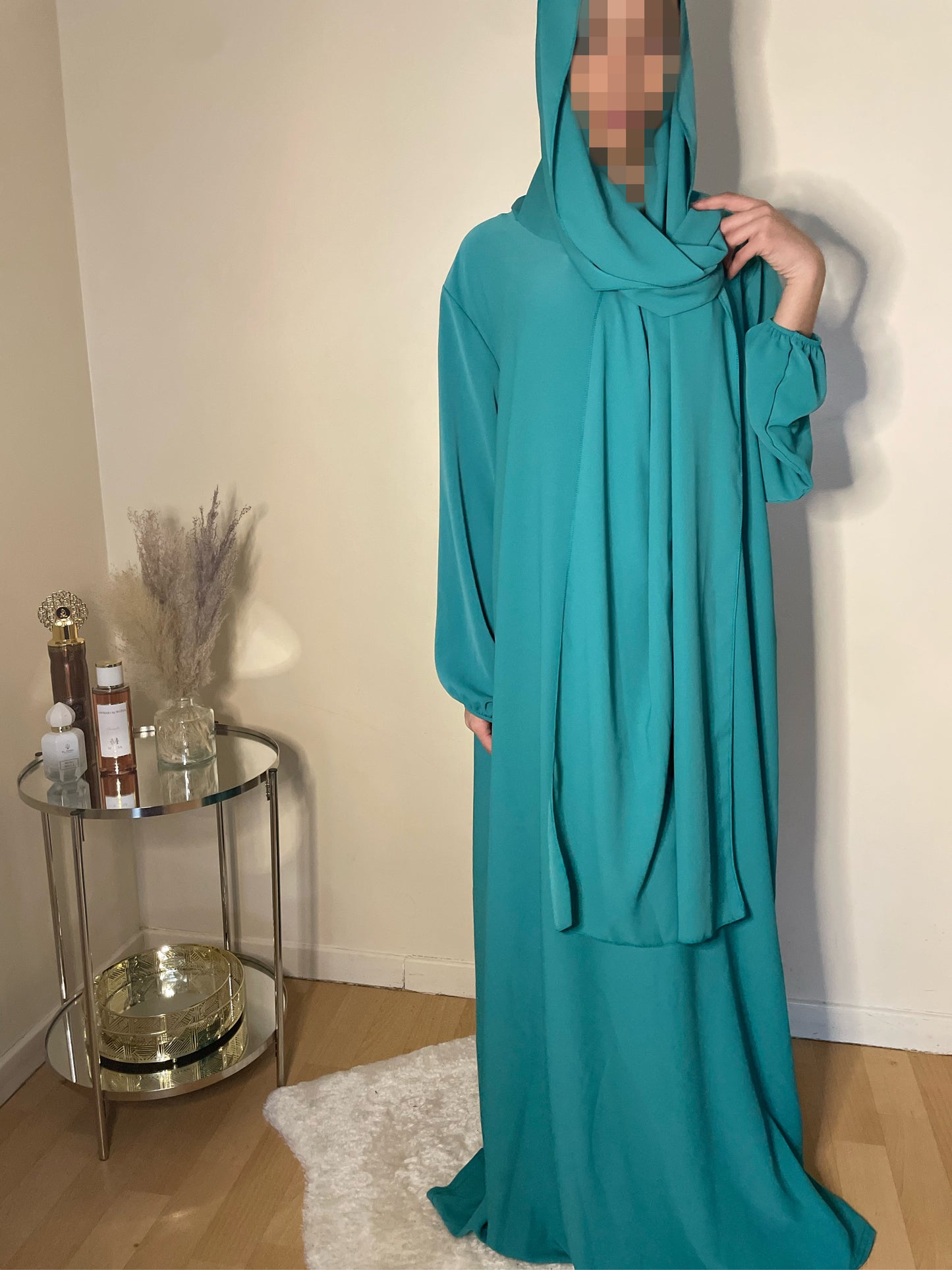 Abaya Naïla bleu turquoise