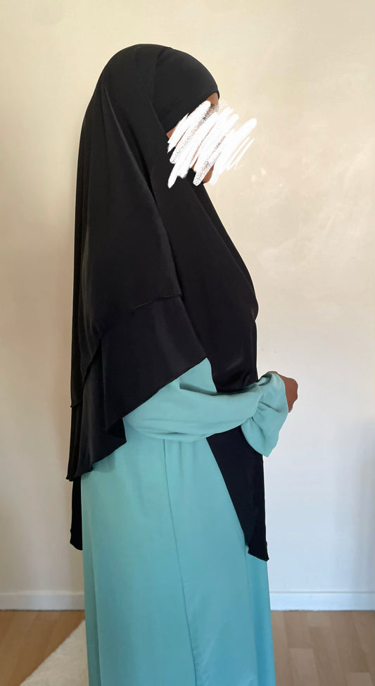 Khimar soie de medine noir