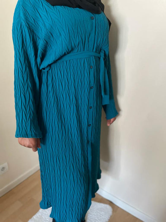 Robe chemise mi-longue bleu