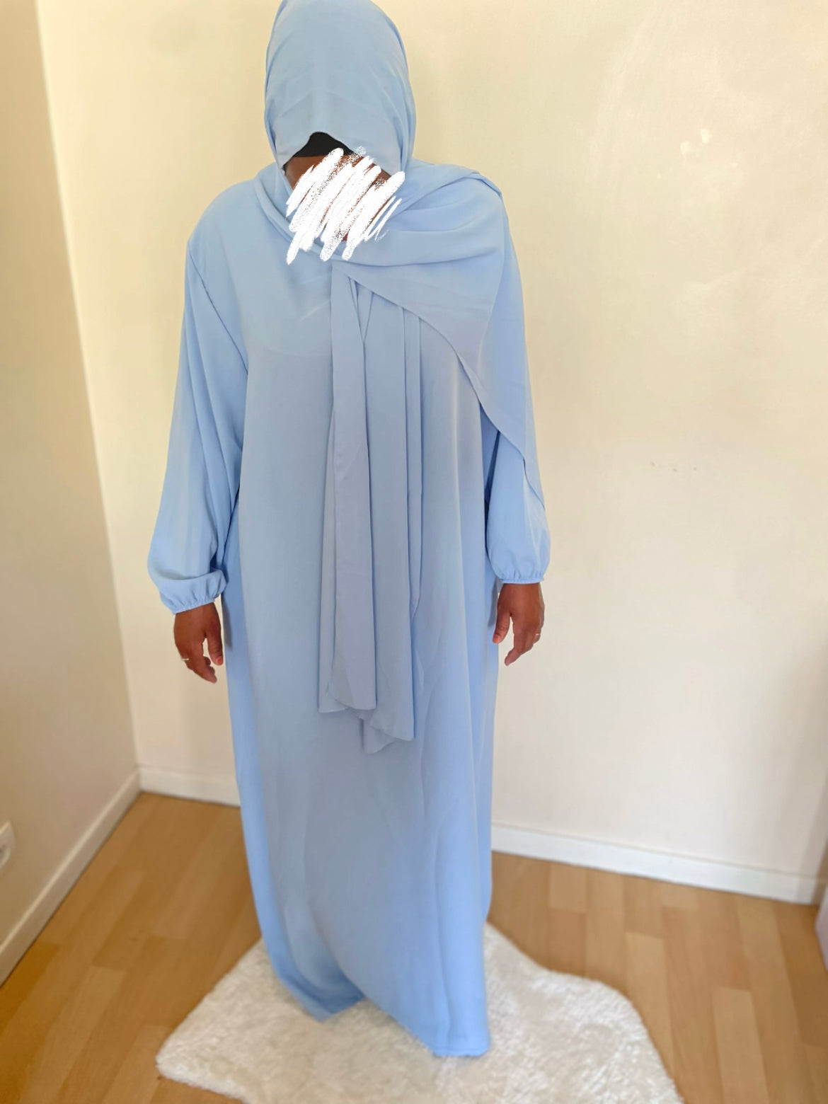 Abaya Naïla bleu ciel