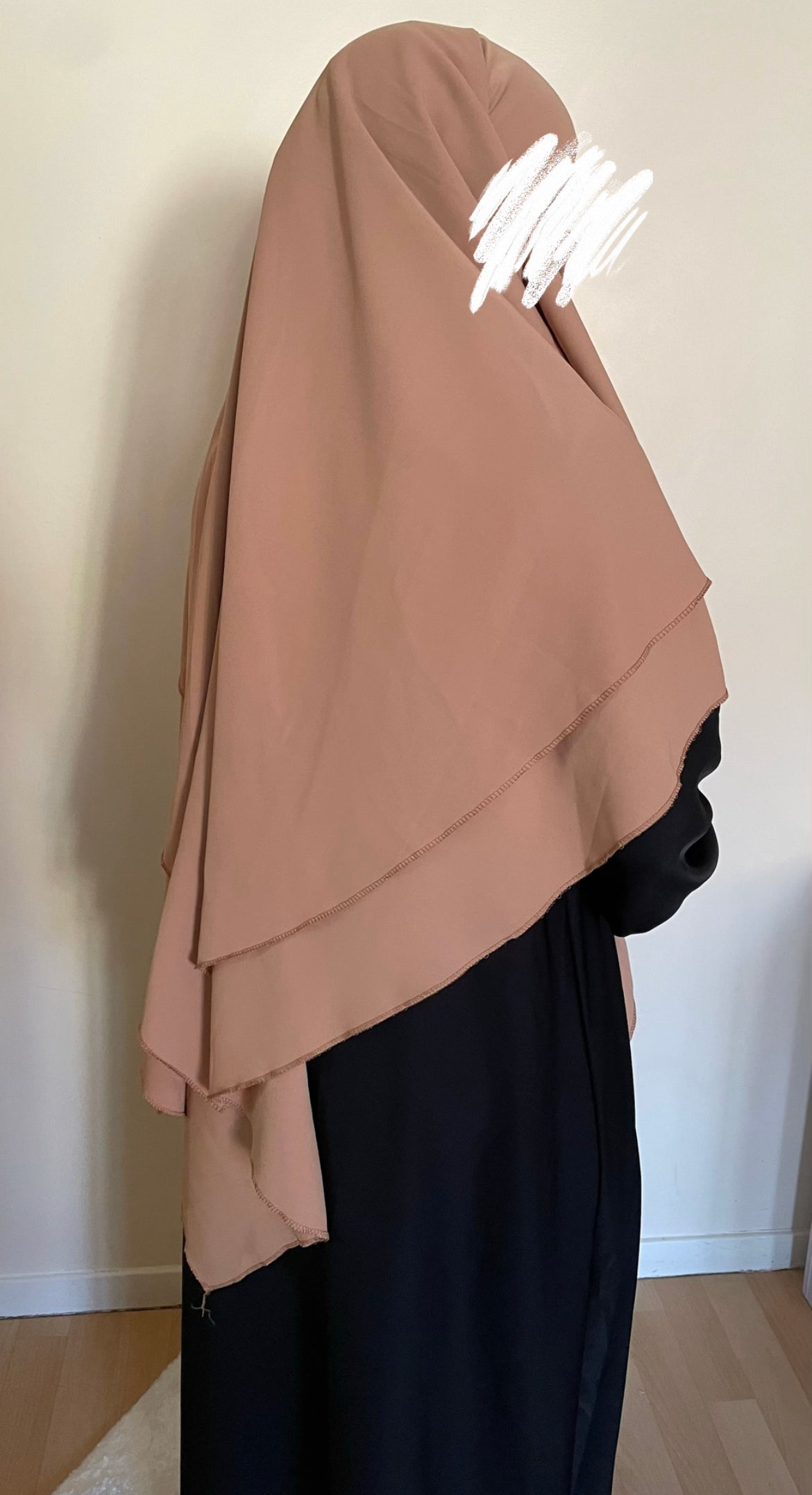 Khimar soie de medine caramel