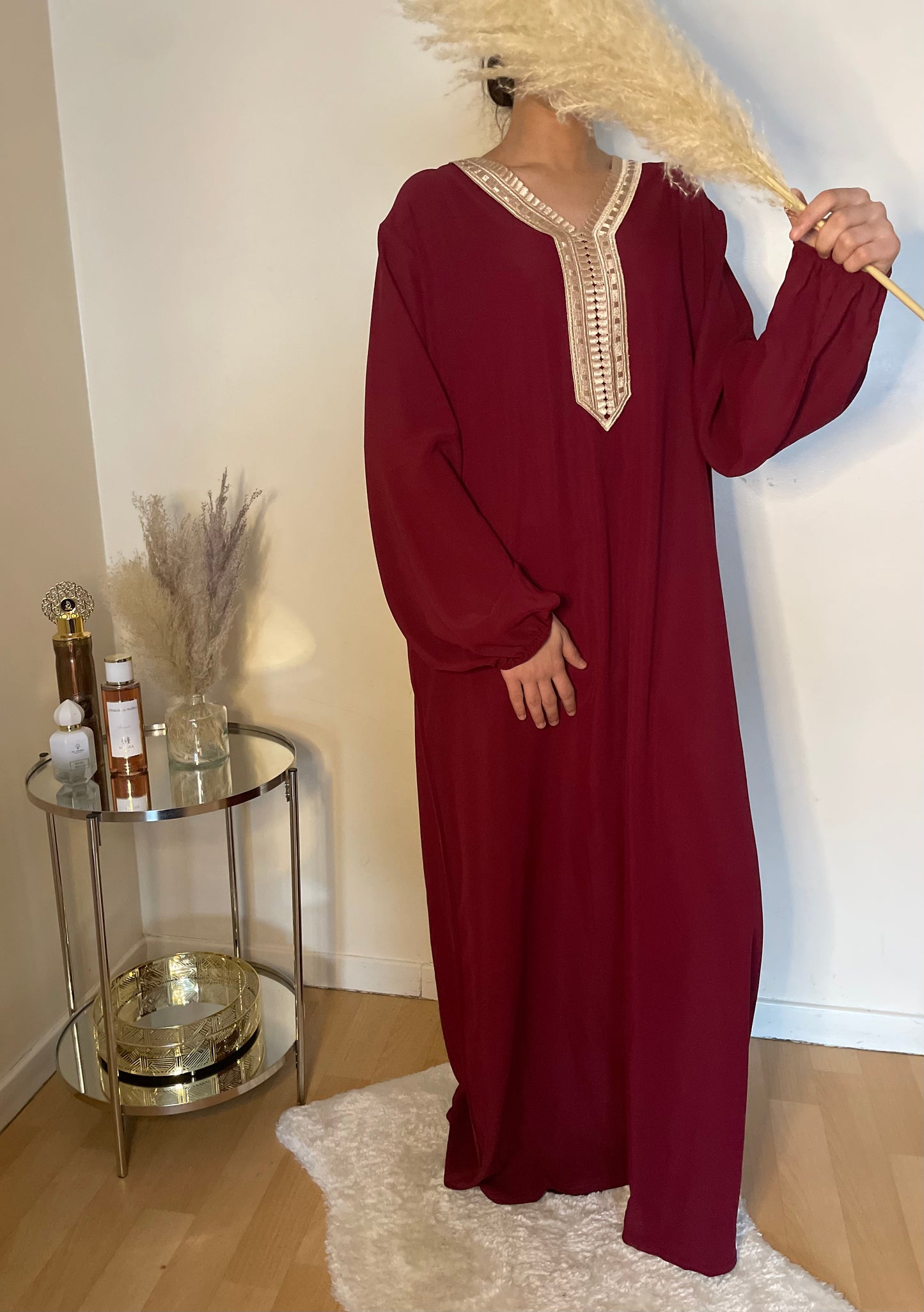 Abaya Lalya rouge rubis