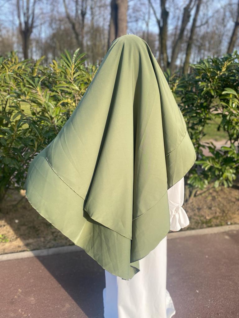 Khimar soie de medine vert kaki