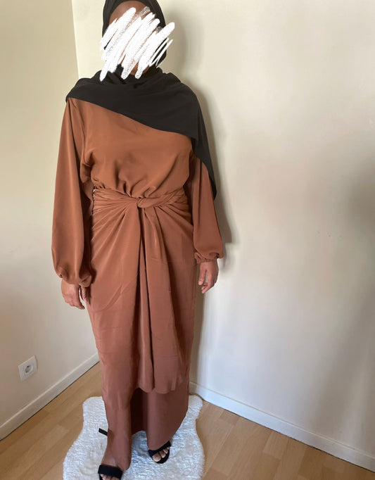 Abaya Inès marron