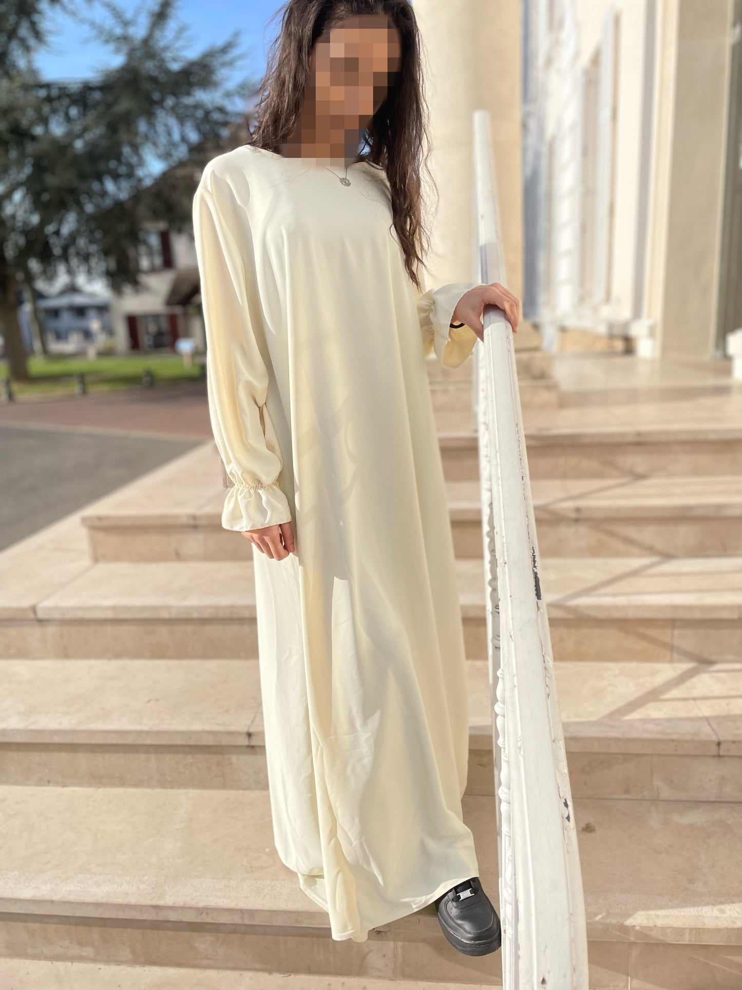 Abaya Noor blanc cassé