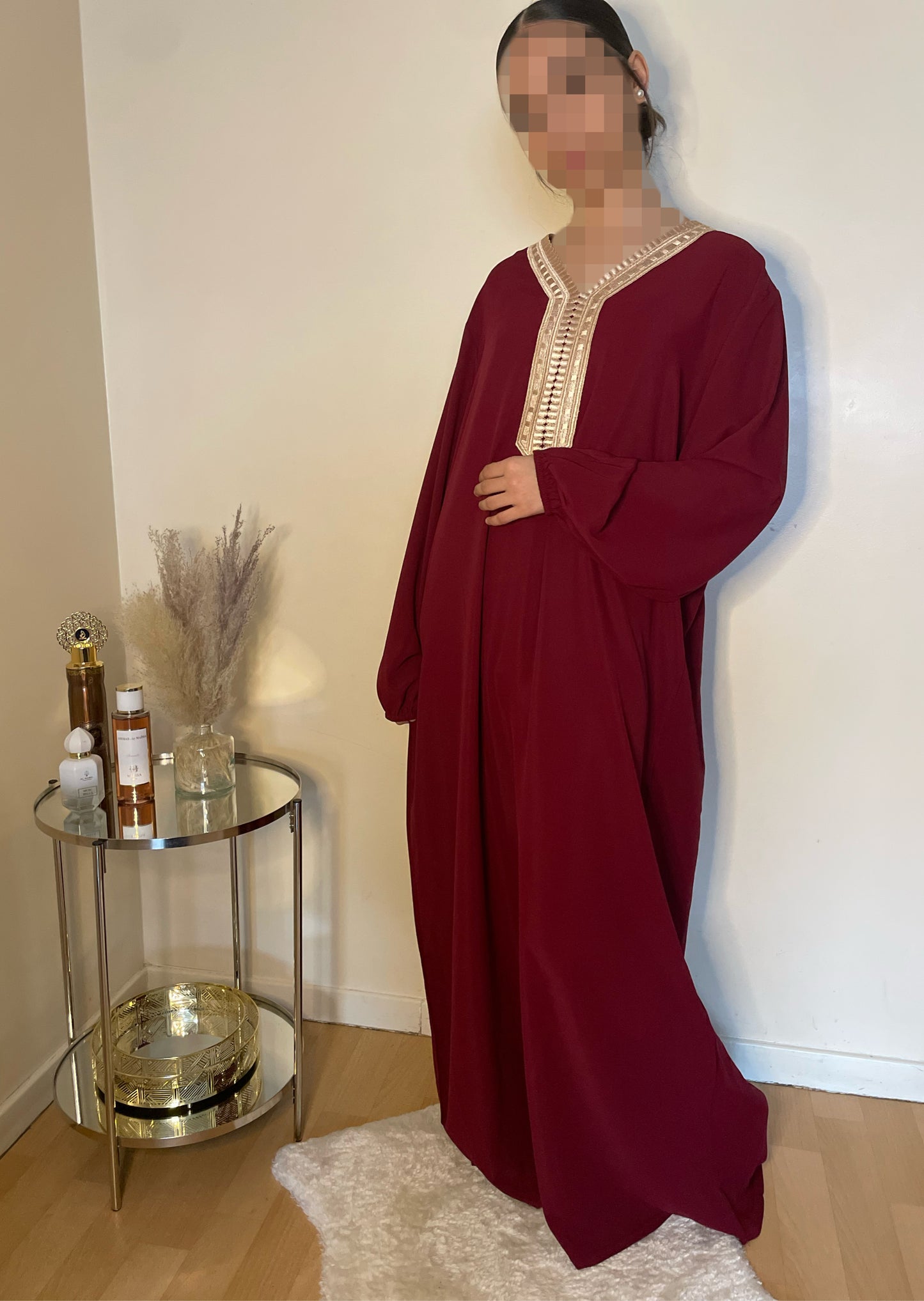 Abaya Lalya rouge rubis