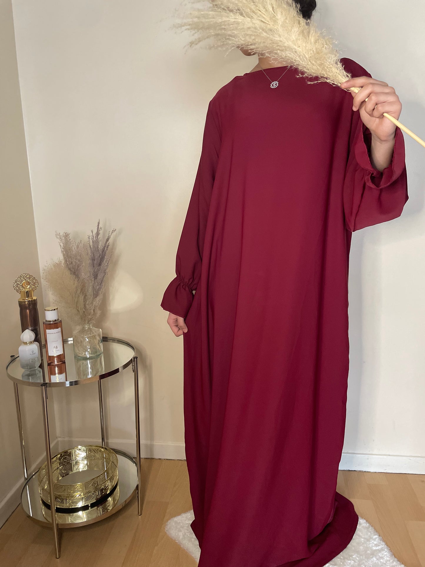 Abaya Noor rouge Bordeaux