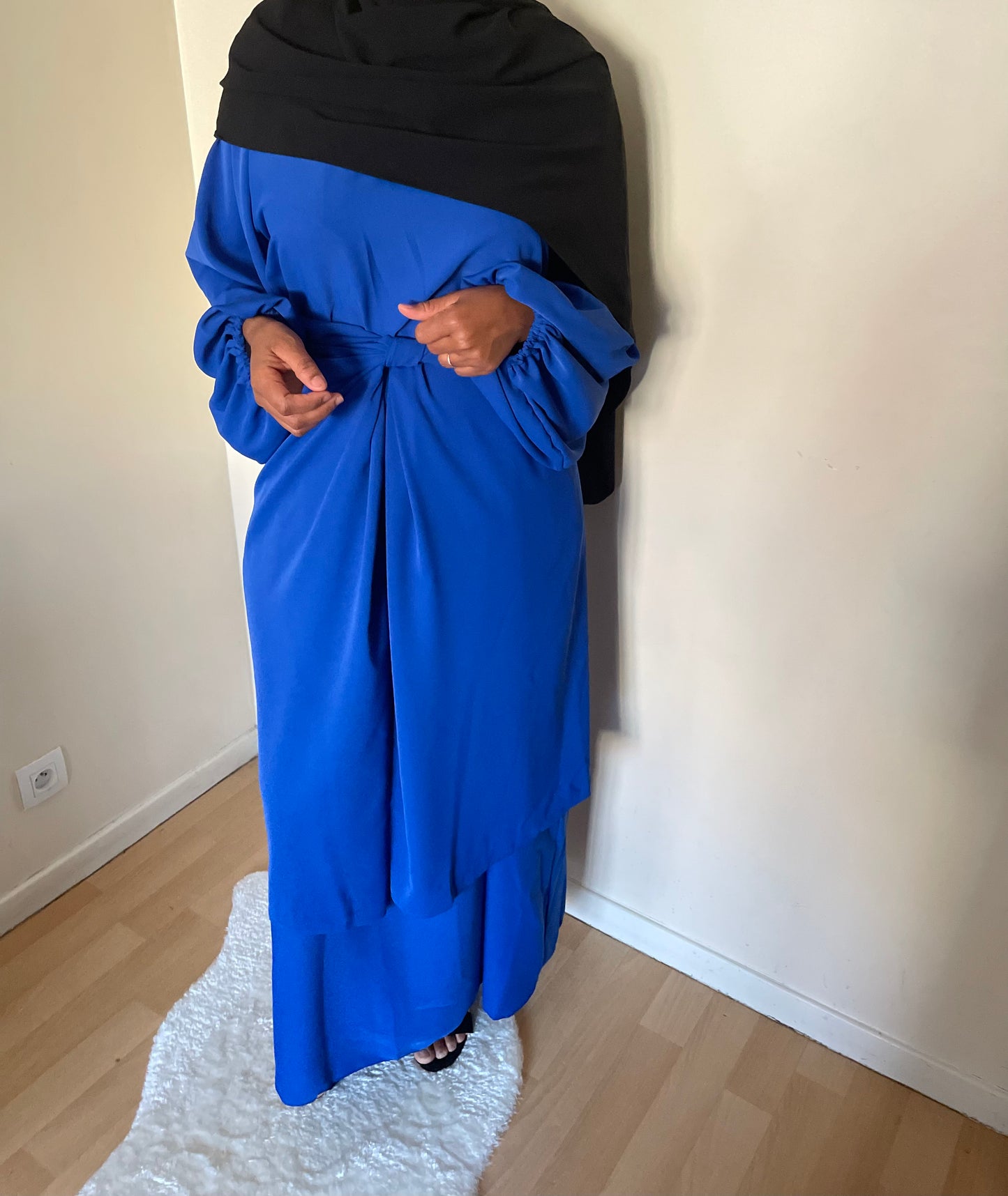 Abaya Inès bleu azur