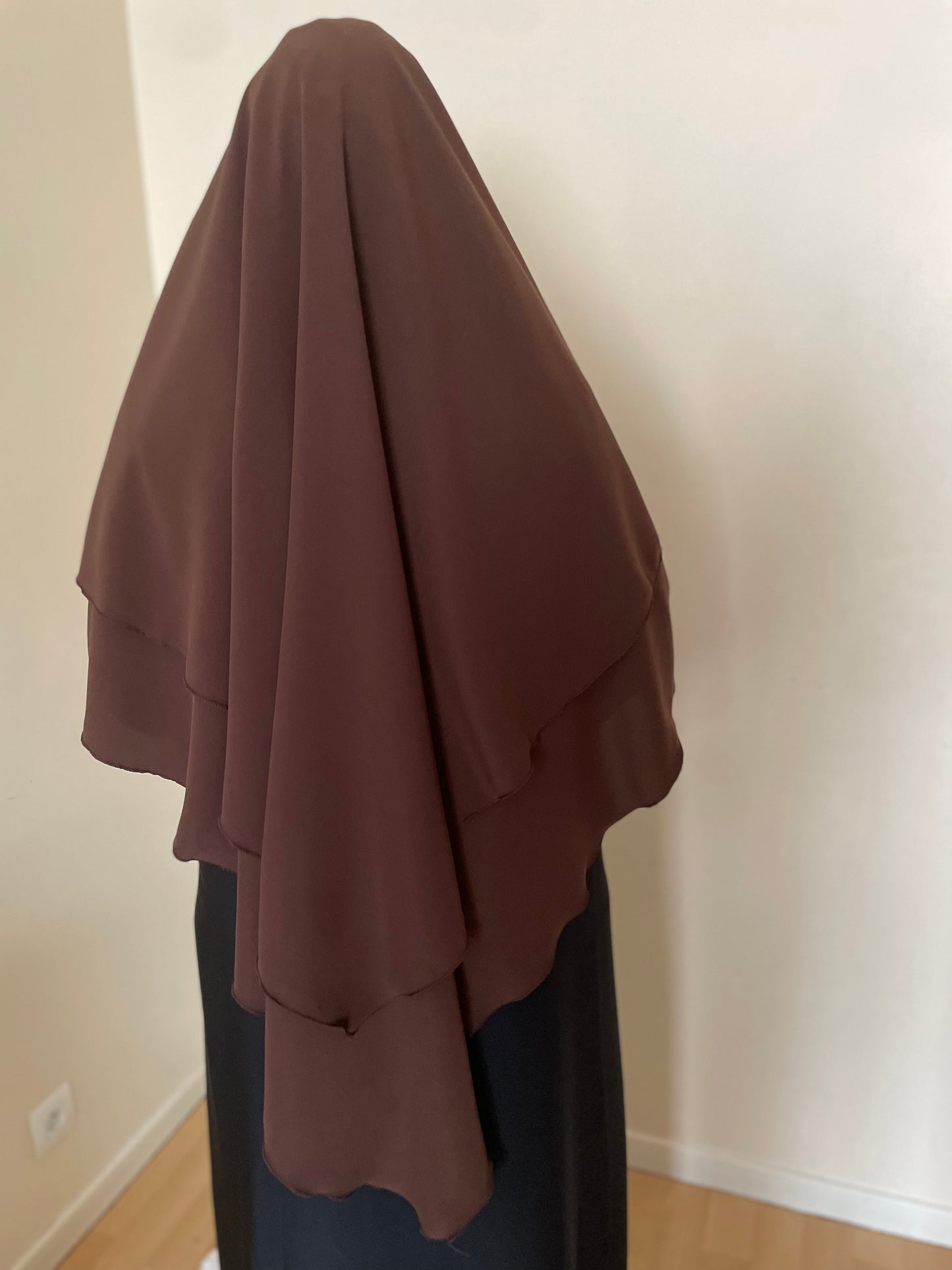 Khimar soie de medine marron