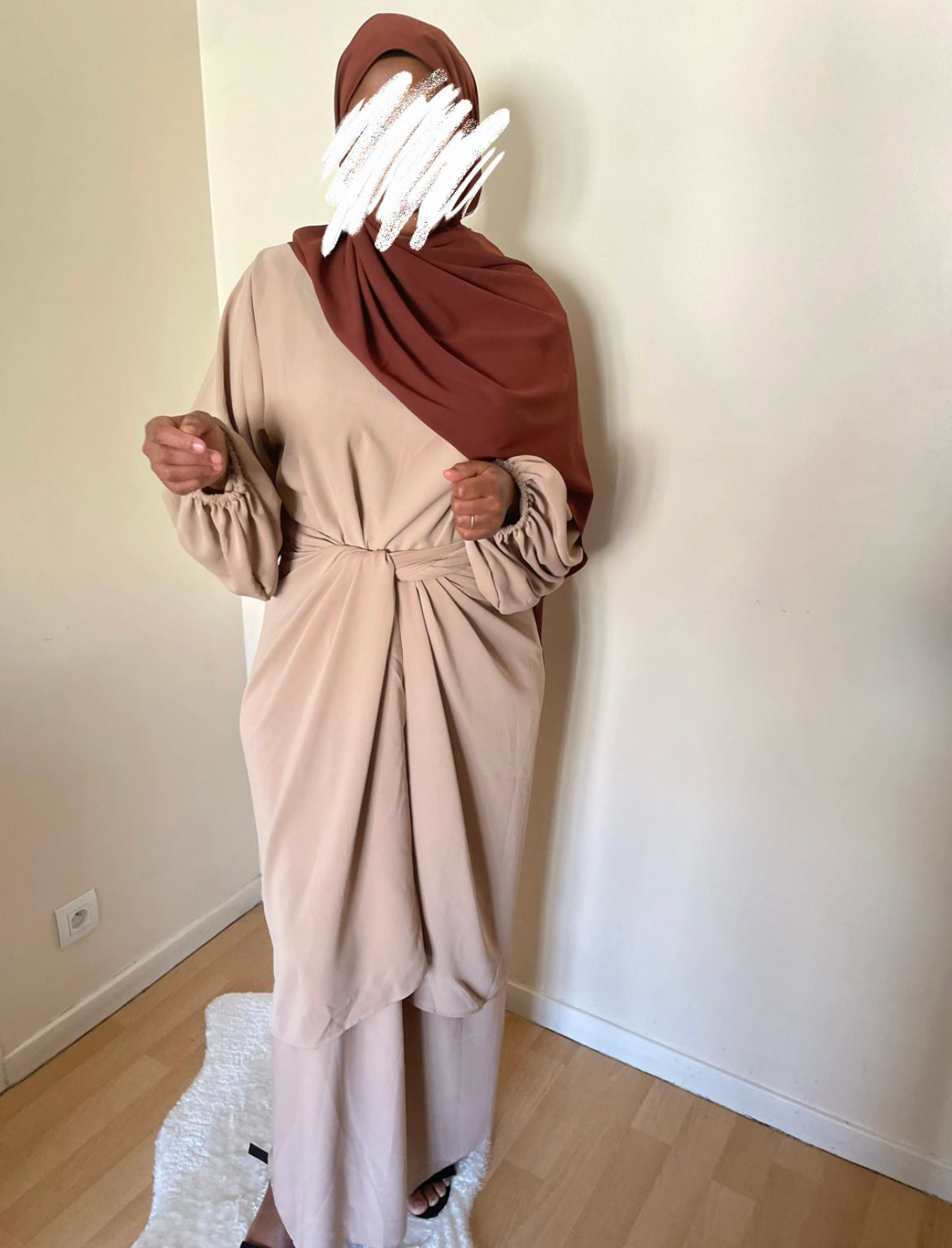 Abaya Inès beige