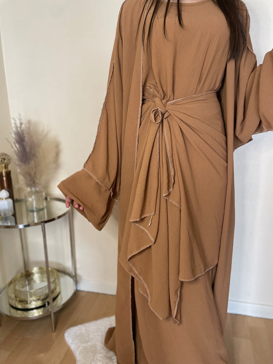 Abaya Maïssa 3 pièce caramel