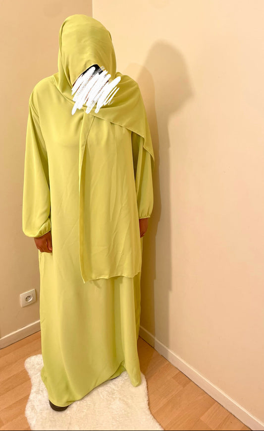 Abaya Naïla vert citron