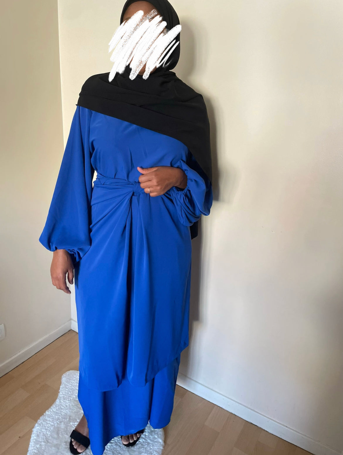 Abaya Inès bleu azur