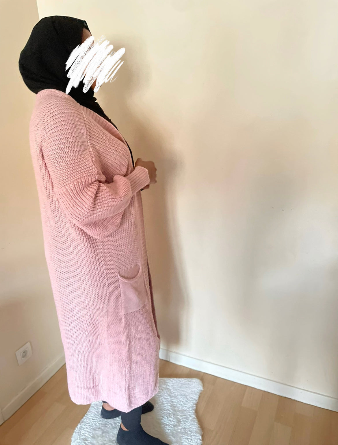 Gilet en laine rose clair