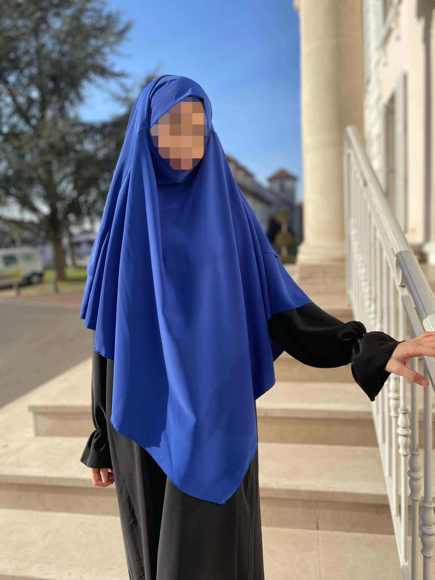 Khimar soie de medine bleu électrique