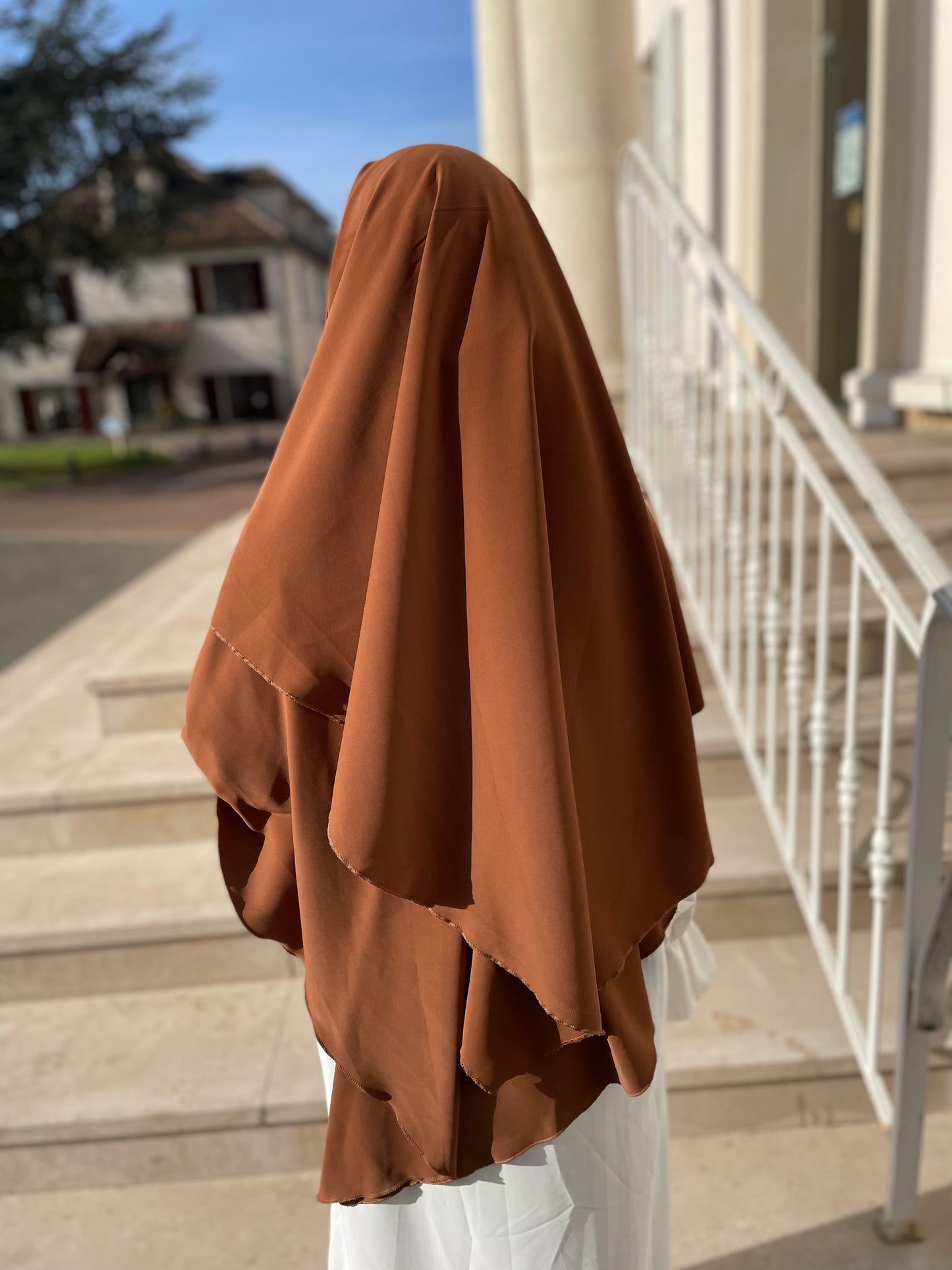 Khimar soie de medine marron