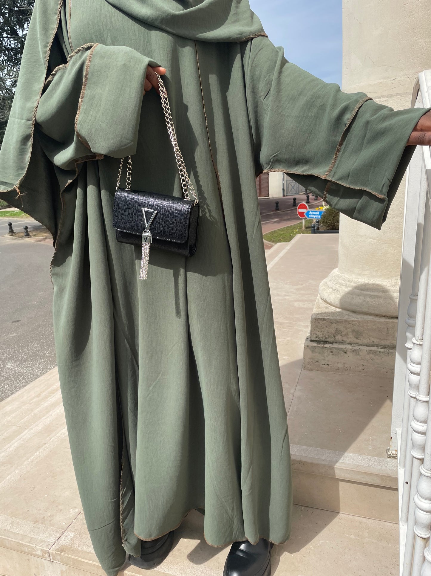 Abaya Maïssa 3 pièce vert kaki