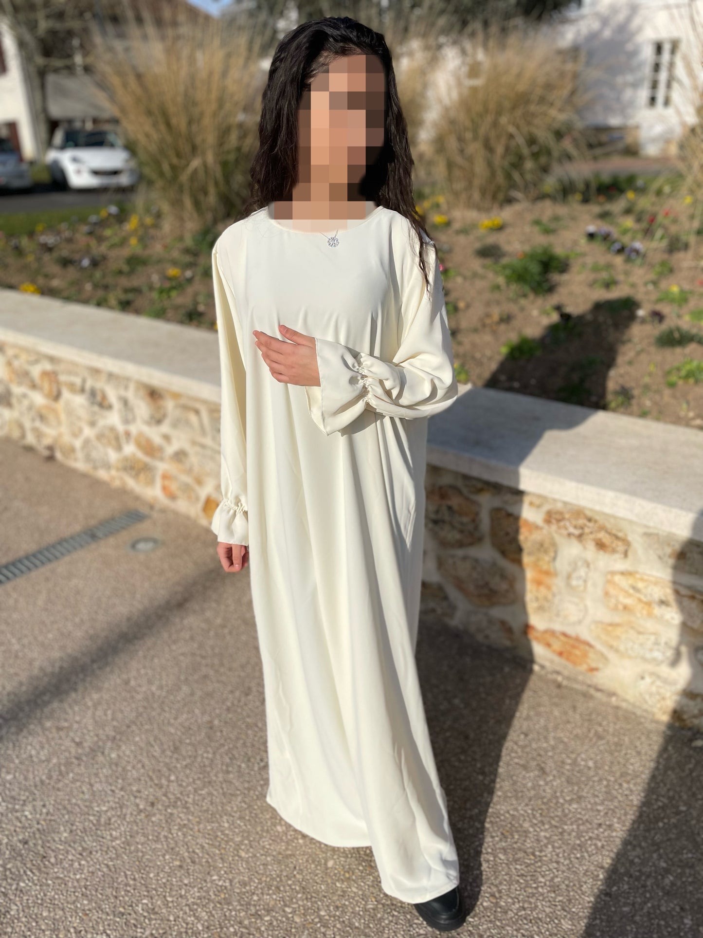 Abaya Noor blanc cassé